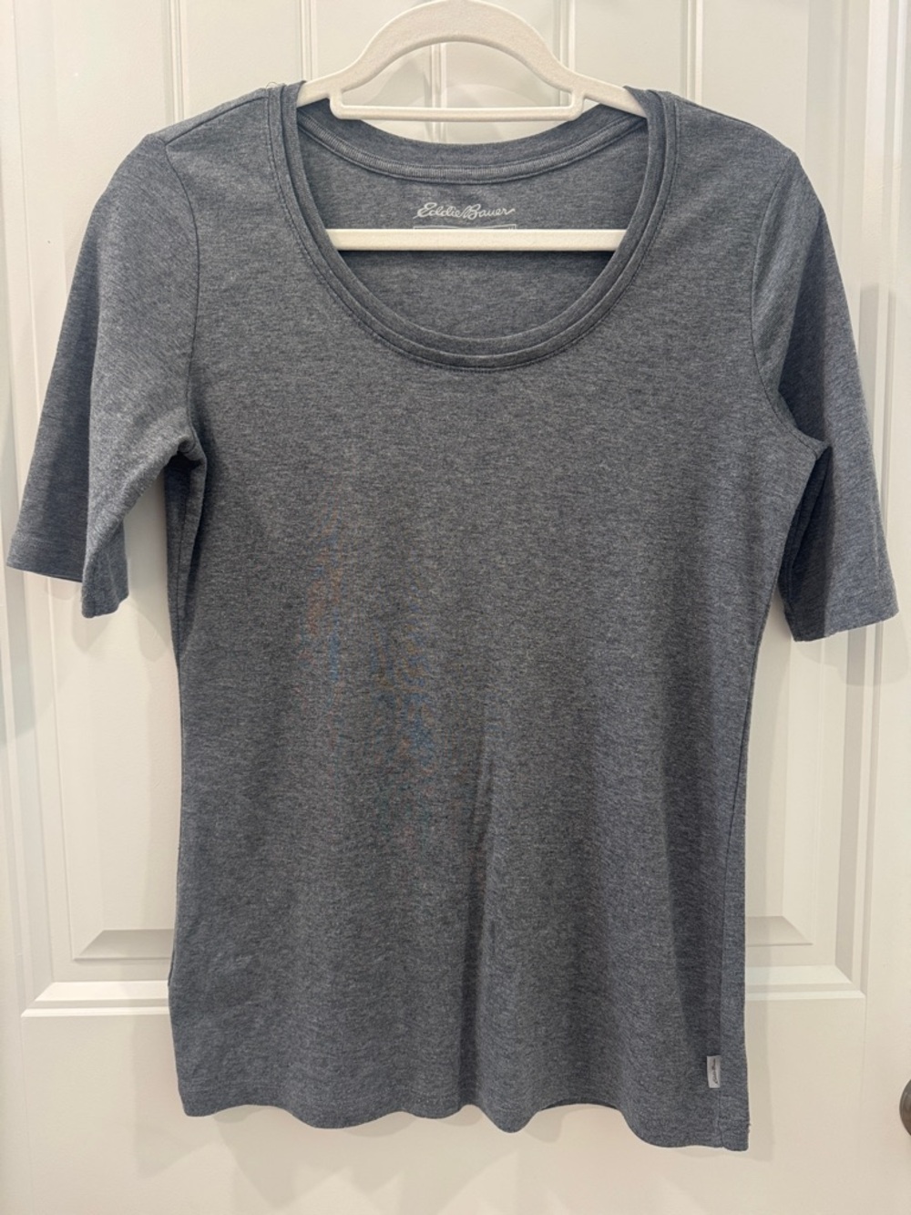 EDDIE BAUER Gray Round Neck Elbow Tee T Shirt M Medium EUC $40 - Picture 8 of 11